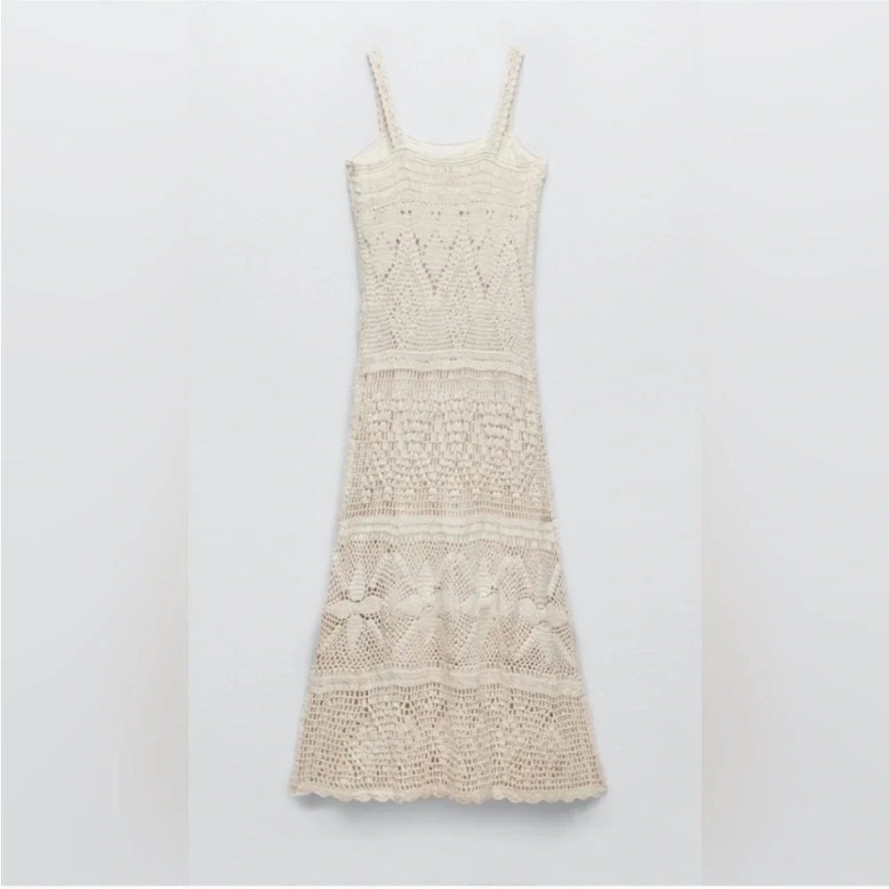 Zara limited edition sequin crochet knit maxi dress - Picture 10 of 12